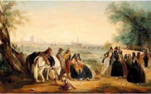 Figures By A River by Johann Moritz Rugendas
