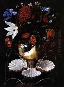 Still-Life with Shell Fountain and Flowers c. 1645 by Juan De Espinosa