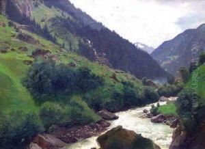Gebirgslandschaft Mit Wildbach, Zillerthal
