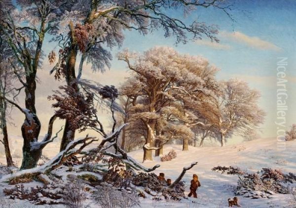 Sunlit Wintry Scene - view 1