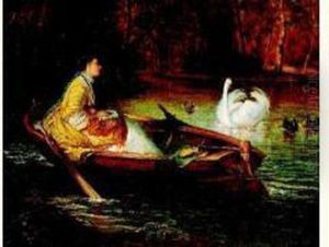 Elegante Sur Une Barque