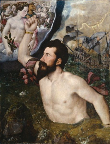 Allegorical portrait of Sir John Luttrell by Hans Eworth