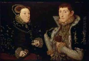 Lady Mary Nevill and her son Gregory Fiennes by Hans Eworth
