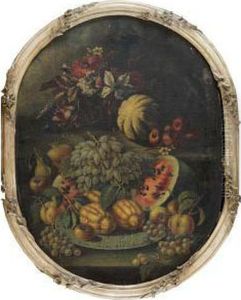 Natura Morta Di Frutta Con Vassoio Di Ceramica
