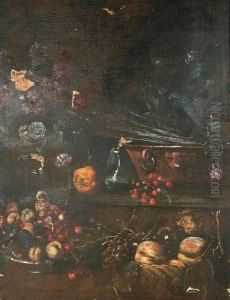 Still Life Of Fruit And Flowers by Giovanni Battista Ruoppolo