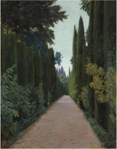 Soledad, Granada (gardens Of The Generalife, Granada) by Santiago Rusinol i Prats