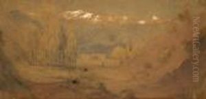 View Of A Valley With Distant Mountains by John Ruskin
