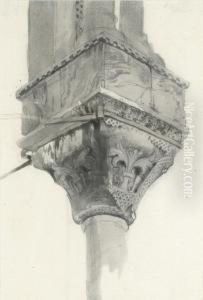 Study Of A Basket And Lily Capital, Basilica Di San Marco, Venice by John Ruskin