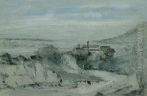 River Landscape With A Monastery by John Ruskin