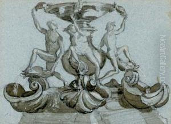A Study Of The Fontana Delle Tartarughe, Rome - view 1
