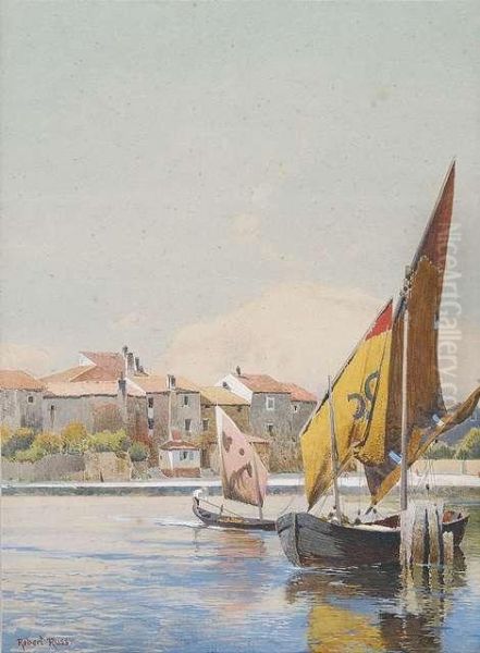 Sailing Ships On A Southern Canal. - view 1
