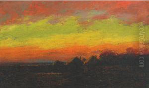 Coastal Village At Sunset - view 1