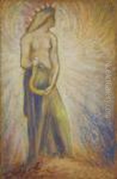 A Celtic Goddess Holding A Lute - view 1