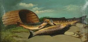 Still Life Of Brown And Rainbow Trout by John Russell