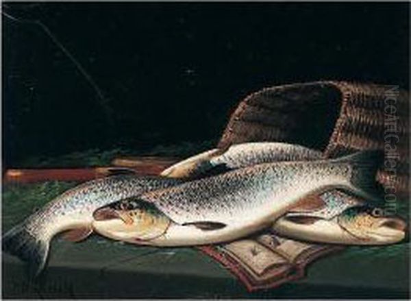Yellow Trout Taken From The Fochabers Burn; Sea Trout Taken From The Spey At Fochabers - view 1