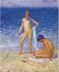 Boys On The Beach, Belle-ile by John Peter Russell