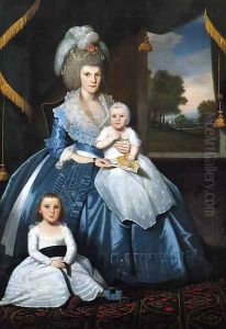 Mrs. Benjamin Tallmadge and Son Henry Floyd and Daughter Maria Jones by Ralph Earl