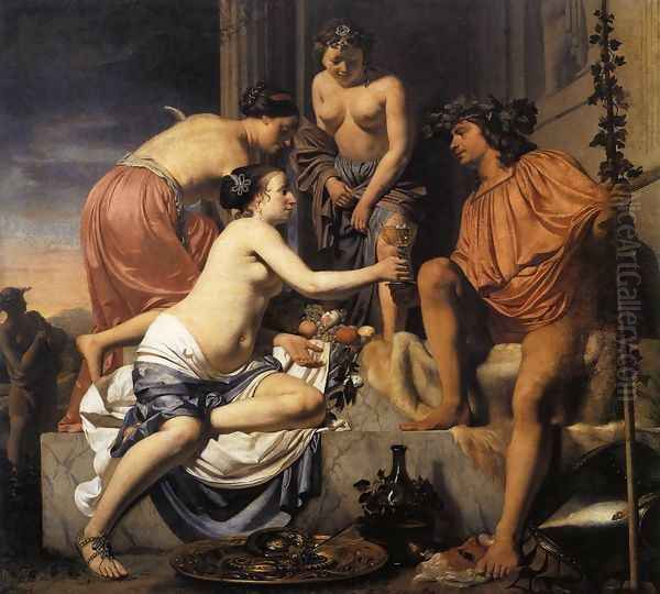Nymphs Offering the Young Bacchus Wine, Fruit and Flowers 1670-78 - view 1