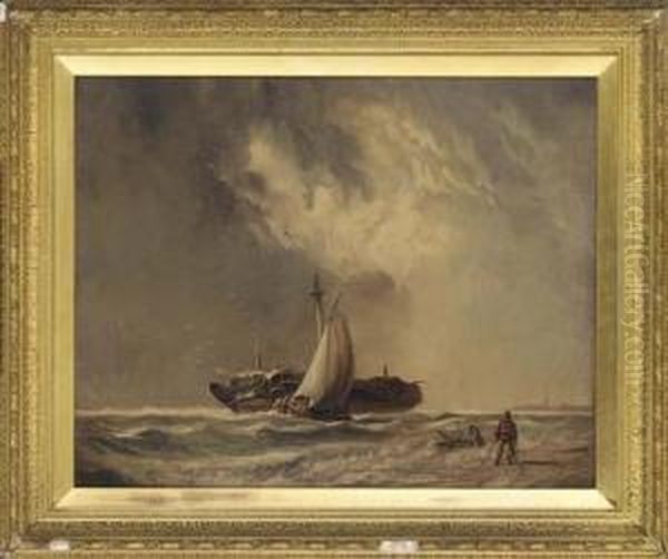 Dutch Barges In Light Airs - view 1