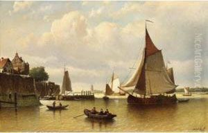 Ships At Low Tide A Village Beyond