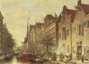 Barrelmakers De Haan En Zonen On The Busy Elandsgracht, Amsterdam