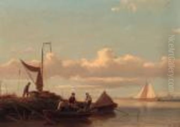 Peasants Unloading A Barge On A Jetty - view 1