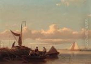 Peasants Unloading A Barge On A Jetty