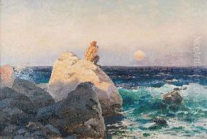 Zachod Slonca Na Brzegu Morza by Ferdynand Ruszczyc