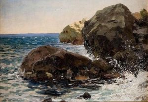 Skaly Nad Brzegiem by Ferdynand Ruszczyc