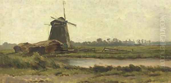 A polderlandscape at dawn - view 1