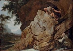 Saint Anthony And Saint Paul The Hermit by Carl Borromaus Andreas Ruthart