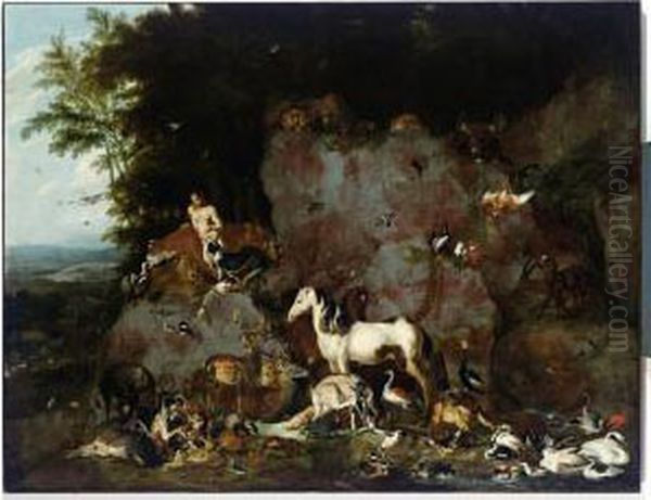 Carl Borromaus Andreas Ruthart 
 

 
 Adam Naming All Animals (gen. 2:19-21) - view 1