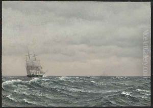 Frigate Sailing in Strong Gales (En Fregat sejler i stærk Kuling) by Christoffer Wilhelm Eckersberg