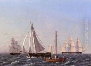 Sailing Ships by Christoffer Wilhelm Eckersberg