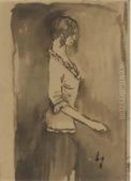 Standing Female (verso); And Masquerade Ball, Lausanne (recto) - view 1