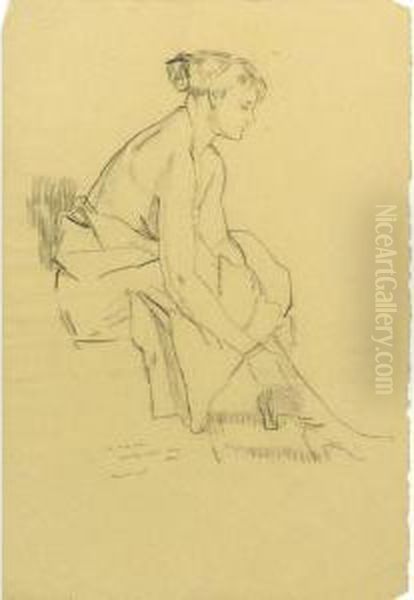 Woman Lacing Her Boots - view 1