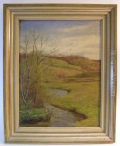 "bei Der Kupfermunle
Rohlfshagen" . Wiesenlandschaft Mit Bachlauf, Unten Links Signiert V.
Ruths by Valentin Ruths