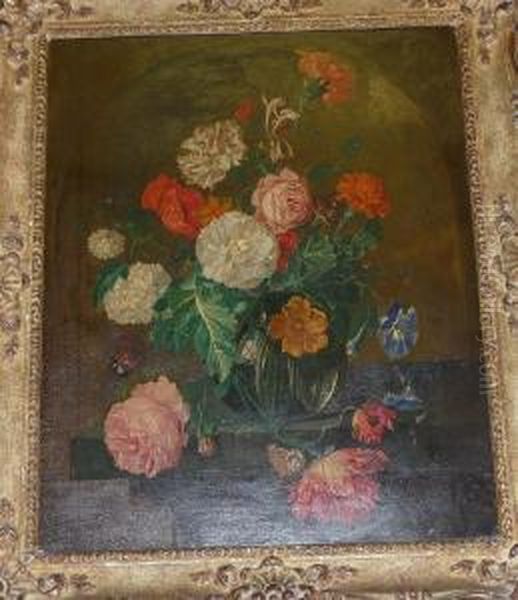 Still Life Of Flowers In A Glass Vase - view 1