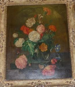 Still Life Of Flowers In A Glass Vase