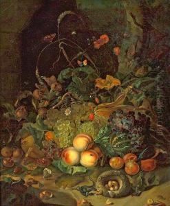 A Still Life With Flowers, Fruits Andinsects by Rachel Ruysch