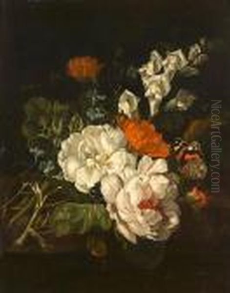 Roses, Chrysanthemums And Forget-me-nots - view 1