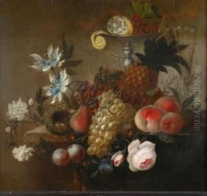 Still Life With Fruit, Flowers And A Bird's Nest by Rachel Ruysch