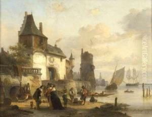 Elegant Figures By The Quayside