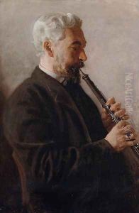 The Oboe Player (or Portrait of Benjamin Sharp) by Thomas Cowperthwait Eakins