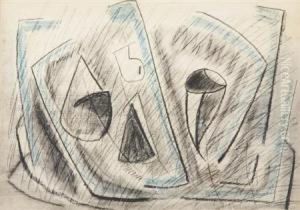 Black And Blue Abstraction by Anne Ryan