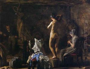 William Rush Carving his Allegorical Figure of the Schuylkill River 1876-77 by Thomas Cowperthwait Eakins
