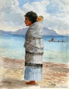 Maori Woman & Child, Lakeside by Thomas Ryan
