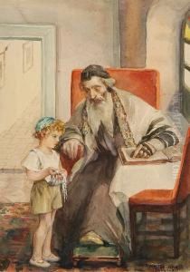 An Old Jew In Jerusalem And His Grandson by Anna Rychter-May