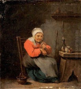 Vieille Femme Dans Un Interieur