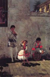 A Street Scene in Seville by Thomas Cowperthwait Eakins